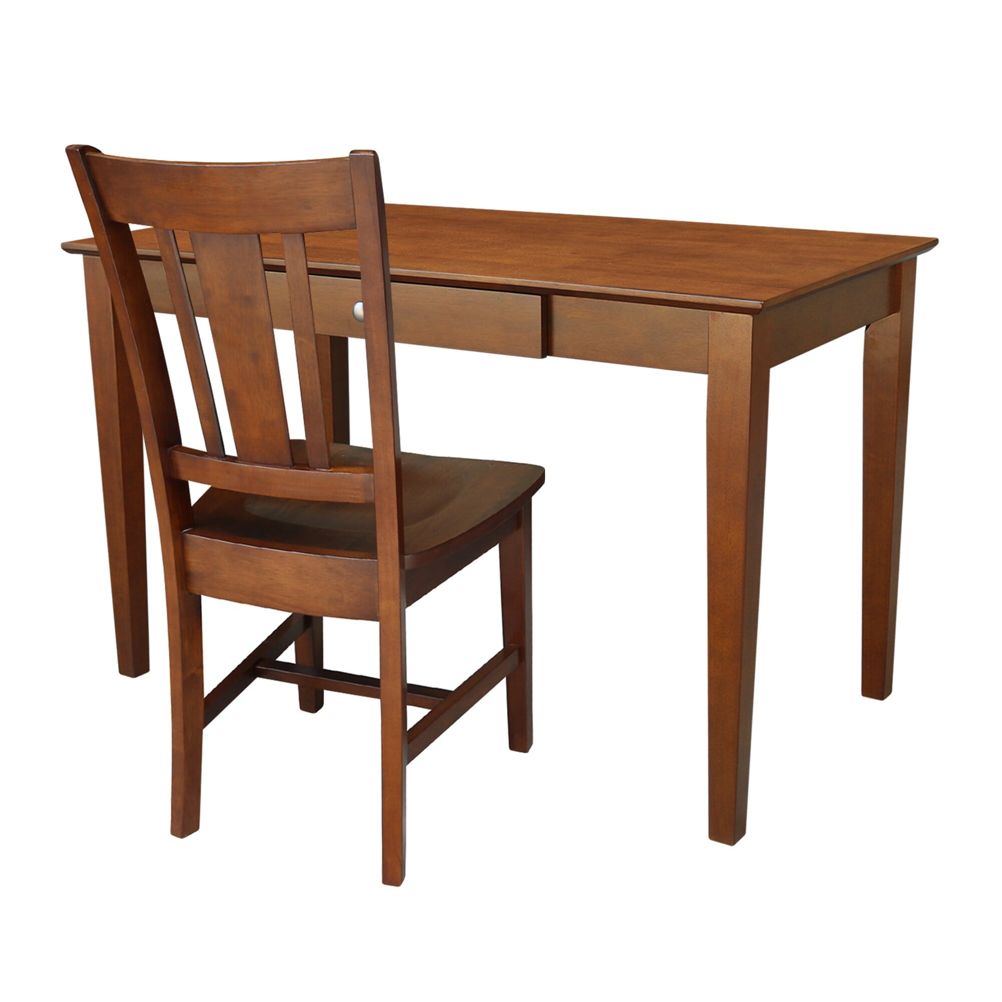 Cheap 2-piece Basic Espresso Desk and Chair Set